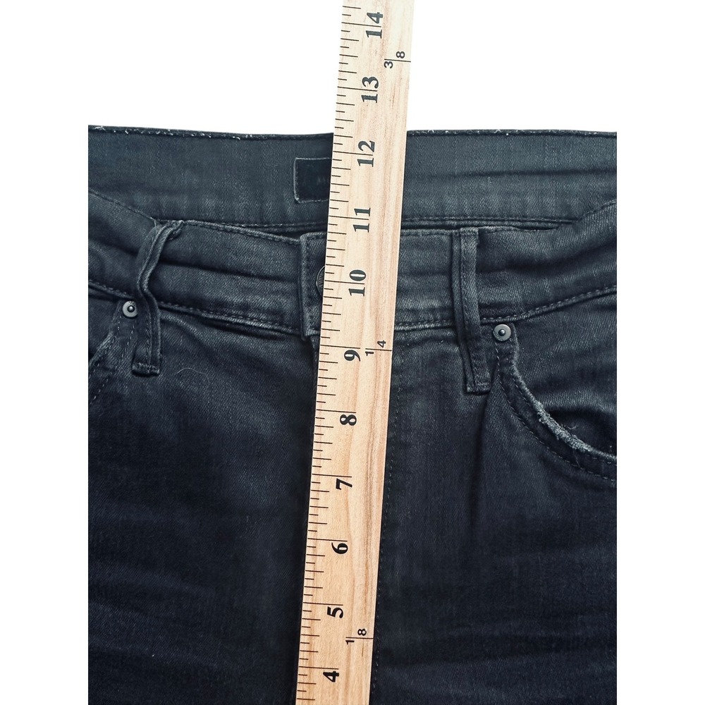 MOTHER Insider Crop Step Fray Jeans 30 Not Guilty Black Bootcut - Picture 7 of 10